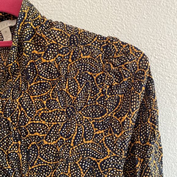 Hinge Blouse Gold and Navy M - Picture 4 of 10